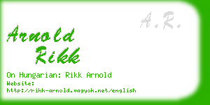 arnold rikk business card